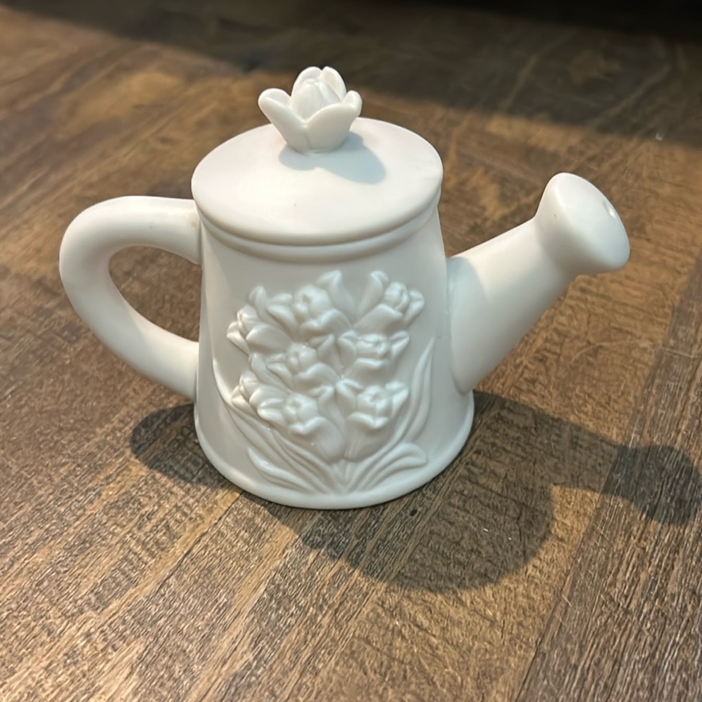 Vintage Ceramic Watering Can Flower Collectable venky fine porcelain dehua china